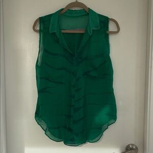 Raquel Allegra Green Silk Blouse